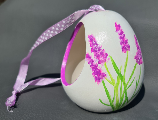 Vogel Voederbakje (hangend) Eivorm - Wit Lavendel