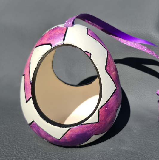 Vogel Voederbakje (hangend) Eivorm - Paars Zig-Zag