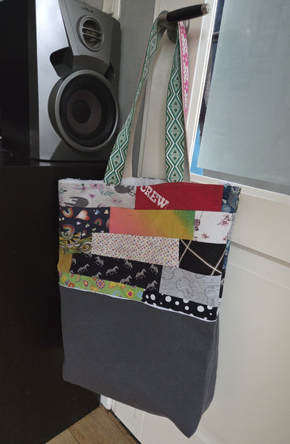 Shopper/Strandtas met gerecycelde materialen (gevoerd)