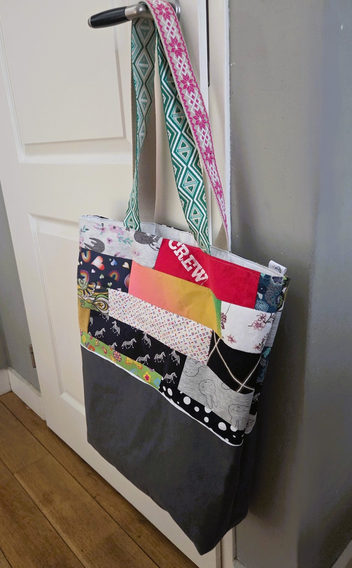 Shopper/Strandtas met gerecycelde materialen (gevoerd)