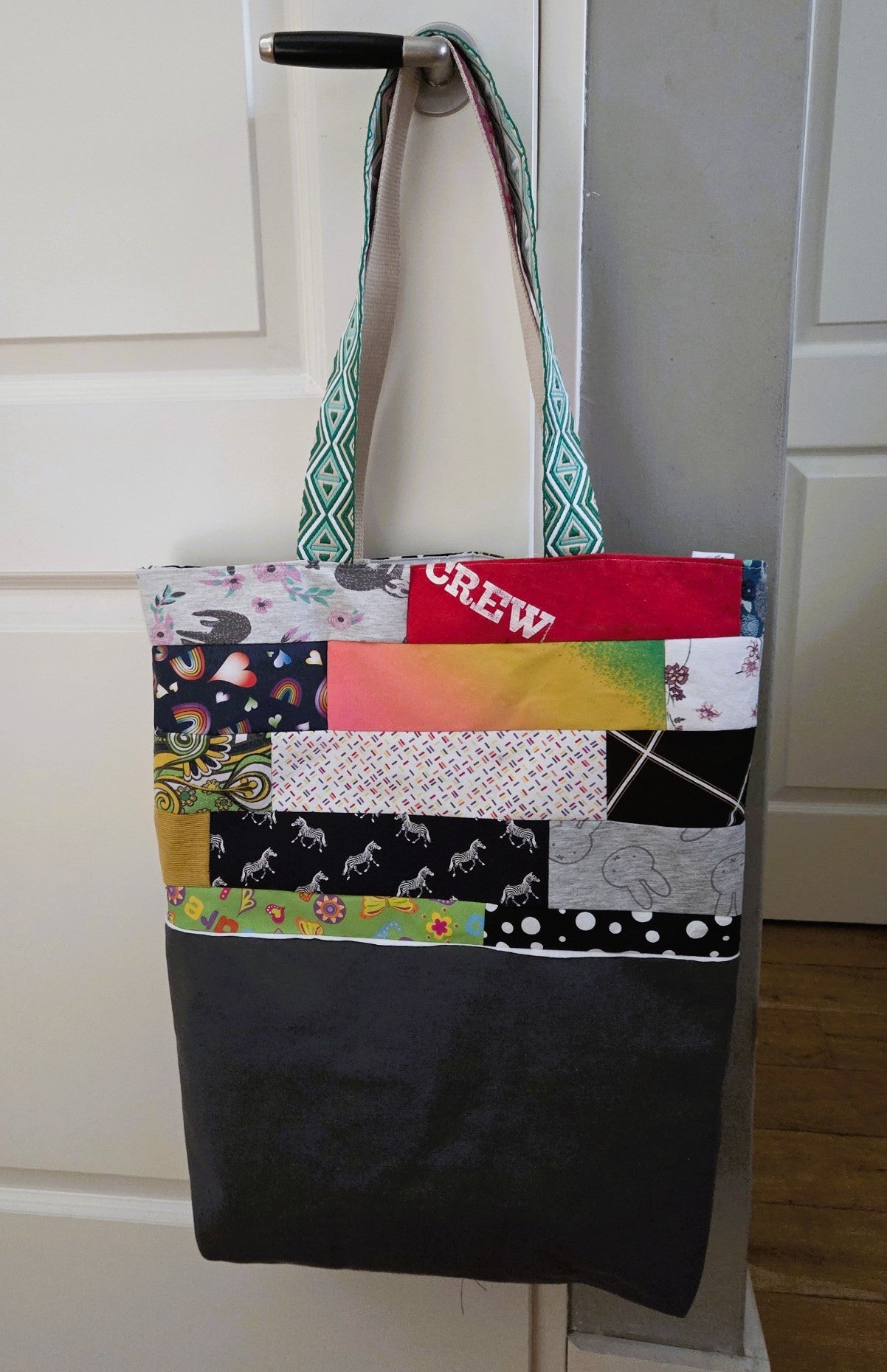 Shopper/Strandtas met gerecycelde materialen (gevoerd)
