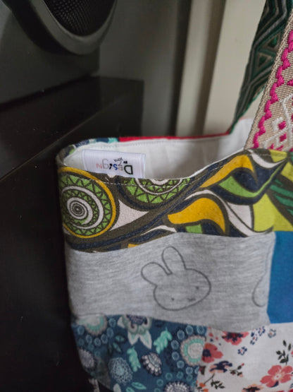 Shopper/Strandtas met gerecycelde materialen (gevoerd)